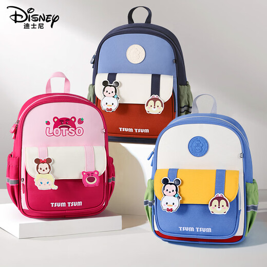 迪士尼（Disney）儿童书包幼儿园女孩一二年级草莓熊轻便男女童背包st80264藏青
