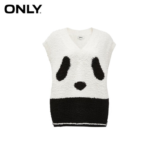 ONLY autumn and winter casual V-neck sleeveless cute panda loose sweater women 12343H002 A43 cream white NEW CREAM S 160/80A