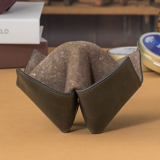 Sharphan (Savinelli) Italienischer Sharphan-Pfeifenhalter aus Südost, Nordwestorigami M674 Viertüriger Lederpfeifhalter Herrengeschenk Silber Grey-Hole