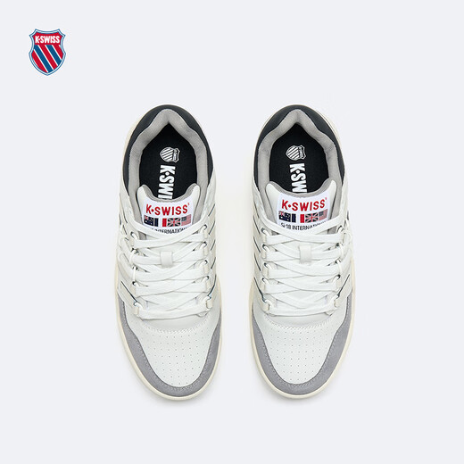 盖世威（K·SWISS）板鞋男女春季新款透气休闲情侣款满贯鞋9275 114温布尔登白/豆腐白/野鸽灰 38