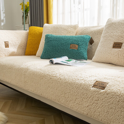Ivy winter lamb velvet sofa cushion cushion thickened anti-slip sofa cover cover cloth bay window cushion 90*160 sheep