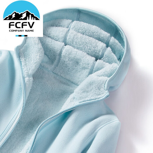 FCFV Veste en toison à toison à double face extérieur pour hommes et femmes automne et hiver plus en velours épaissis de toison chaud 9922 Green de haricot pour femmes (avec style chapeau) taille féminine 2xl