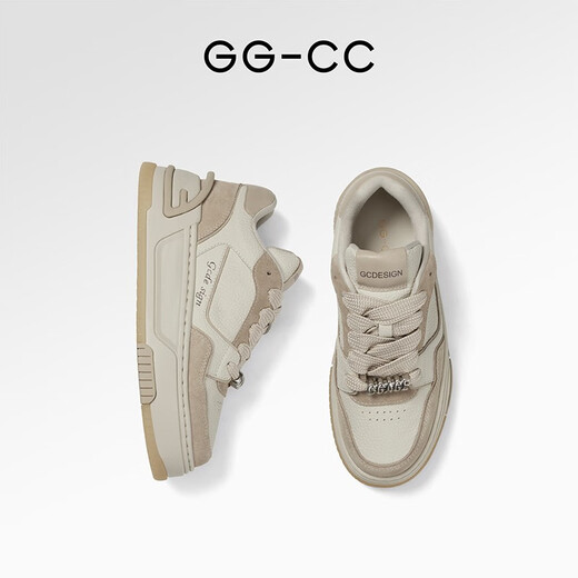 GG-CC【回归至简】 真皮厚底松糕百搭熊猫鞋女新款休闲板鞋 G23X9738 咖色 35
