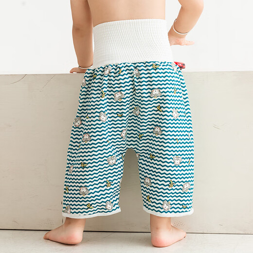 Phylado Baby Windeln wasserdicht und leckdicht können gewaschen werden Babybauchschutz Kinderurinpolster Windeln Hosen Studienhosen Bettherdes Baumwollgelb unten Hunde 2 Packungen hoher Bauchschutz L-Größe