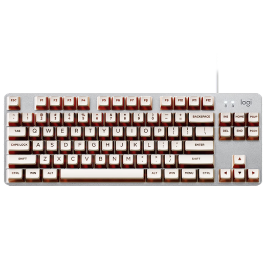 罗技（Logitech） K835 机械键盘84键 有线键盘 游戏电竞键盘 办公键盘 电脑键盘TTC K835冰咖键帽版 红轴