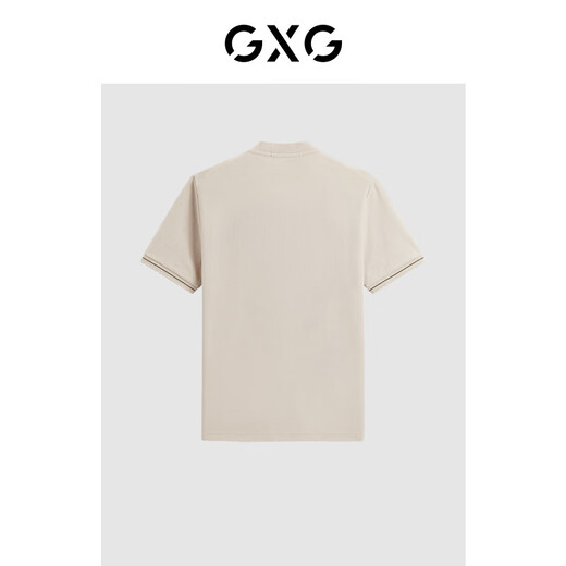 GXG Menora de ropa de 24 años Color contrastante Henry Henry Camisa de polo bordado Camiseta corta Caki 165/s