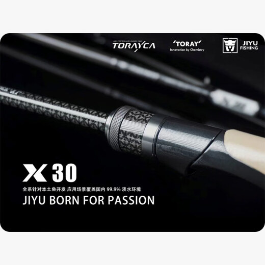 吉渔【官方直销】X30路亚竿碳素枪柄直柄远投虫竿快调轻量高强度 682m S/MH 直柄2.03m(强力直柄