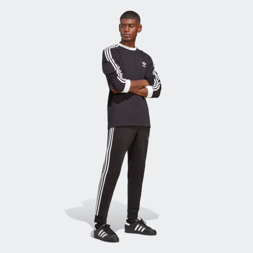 adidas [Jinlang Sports] Herren-Retro-Outfit Slim Long Sleeve Round Neck T-Shirt IA4877 IA4877 S