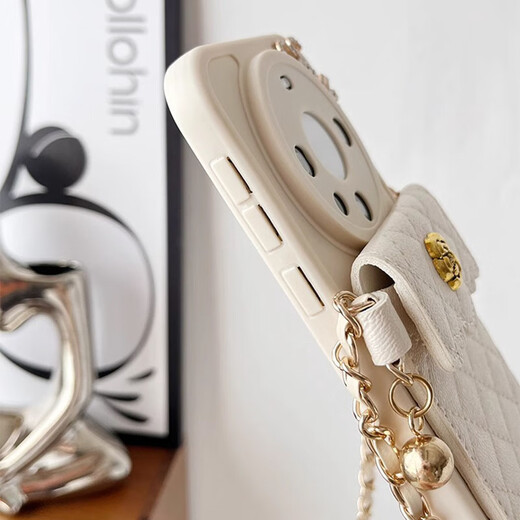 Bolsa de fragancia pequeña en forma de diamantes de ocho patas Huawei Mate70pro Caso de teléfono móvil nuevo modelo Mate60pro + Crossbody Lanyard M7060 Simple Niche Avanzado Advanced Personalizado Femenino Completo Anti-Fall Soft Shell [White] Bag de Camellia Camellia Small Fragance en forma de diamante La cadena CrossBody Huawei Mate 60Pro/60pro + +