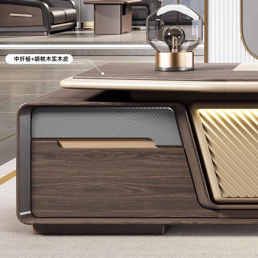 Hanjitang Yuxin Chinese high-end office desk and chair combination boss table president table business manager table chairman table executive desk 2.4 meters boss table