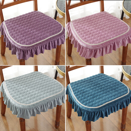 Frangomu cushion home dining chair cushion chair butt cushion winter thickened non-slip European dining table and chair cushion stool cover seat cushion Manbuyi - light green 43X45cm universal size single piece