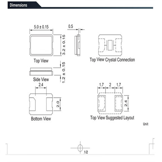 Lanshi passive crystal oscillator chip crystal oscillator ceramic crystal 5032 11.0592MHZ (50 pieces)