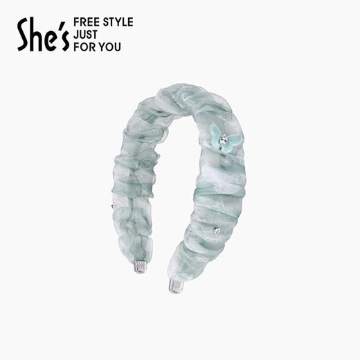 She s Akiko Barbie light acetate plate rose butterfly headband high-end headband hair clip birthday gift for women mint green wide section SHG8601290C0