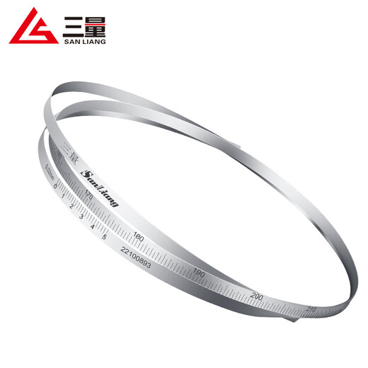 Three-quantity diameter measuring ruler, stainless steel flexible outer diameter circumferential ruler, O-ring cursor, stainless steel 200-375mm