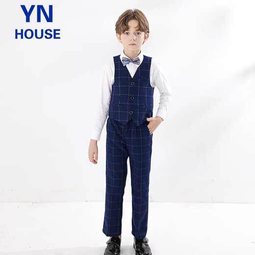 衣诺坊儿童西服套装男童马甲套装六一演出服男生主持人礼服花童走秀西装