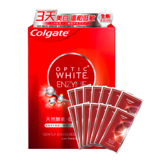 Colgate [Hong Kong Version Exclusive] Whitening Teeth Strips Light Sensitive White Enzyme Hypoallergenic 14 Pairs 28 Tablets Pack to Remove Yellowing, Remove Stains and Whiten