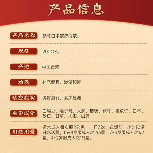 Jingdong Express Xianfeng Authorized Taiwan SF Xianfeng Compound Chinese Medicine 200g Concentrated Powder Granules Teacher Ni Haixia recommends scientific non-decoction and easy-to-take Chinese patent medicine original imported authentic Shenling Atractylodes Powder E069