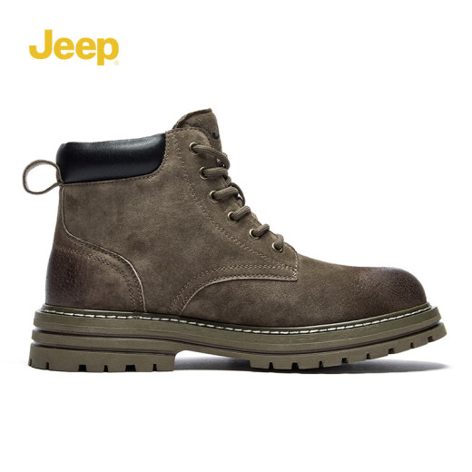 Jeep Boots masculinos Británicos Retro Martin Botas Midube Botas de trabajo Big Boot Boots Khaki