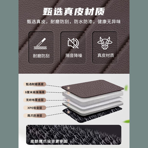博紫适用奕希红旗H5HS5HS3H6H9E-QM5HS724款全包围尾箱后备箱垫高端 高端真皮全包围[米色]