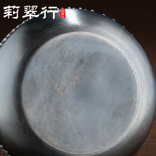 莉翠行银壶999纯银日式手工高档烧水壶茶壶实用煮水壶银茶具礼 霰打复古 约688克+【国检证书 礼盒】