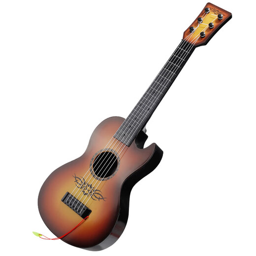 babyjianle children's ukulele toys, small guitar beginners can play simulated instruments, boys and girls enlightenment music toys [cartoon style - pink] Send pick-finger table