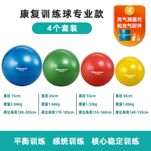Theratools Pasteur Ball Rehabilitation Training Yoga Ball 55cm Balance Ball Explosion-proof Fitness Adult Pregnant Women Dragon Ball Children's Sensory System Silver Professional Model 85cm Suitable for Sensory Training