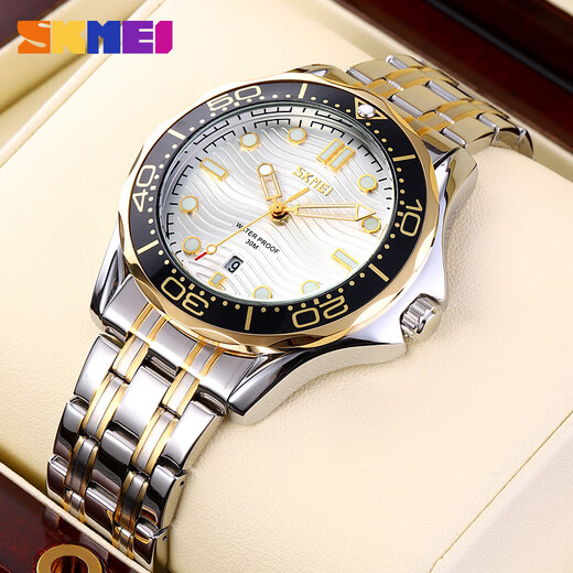 Time American Navigation Series Watch Luminous Pointer imperméable Style Business Style Classic Men's Sports Imperproof Quartz Watch 9276 Gold Shell Silver Enfant Steel Belt 48 mm