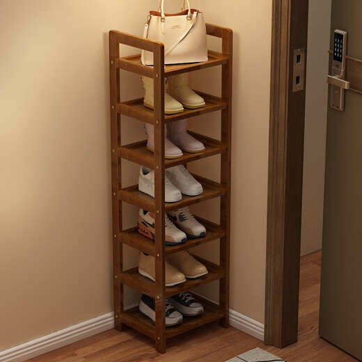 Anya Nan Bamboo Simple Shoe Rack Doorway Multi-layer Household Shoe Rack Dormitory Dust-proof Shoe Cabinet Storage Rack Brown 7-30