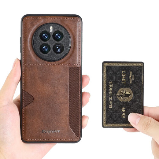 Ruisipai is suitable for card holder integrated Huawei mate80/70/60pro mobile phone case leather mate60 protective cover silicone belt card slot card holder light luxury anti-fall advanced men and women business khaki color card holder light luxury side card Huawei mate60Pro