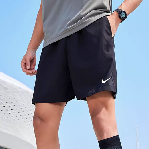 Nike (Nike) Shorts Men 2025 Été Nouveau Ice Silk Sèche rapide Pantalons de survêtement à cinq points Pantalons décontractés Pantalon d'entraînement respirant DV9858-010 / Black / Show Photos pour retourner 5 XL (180 / 84A)