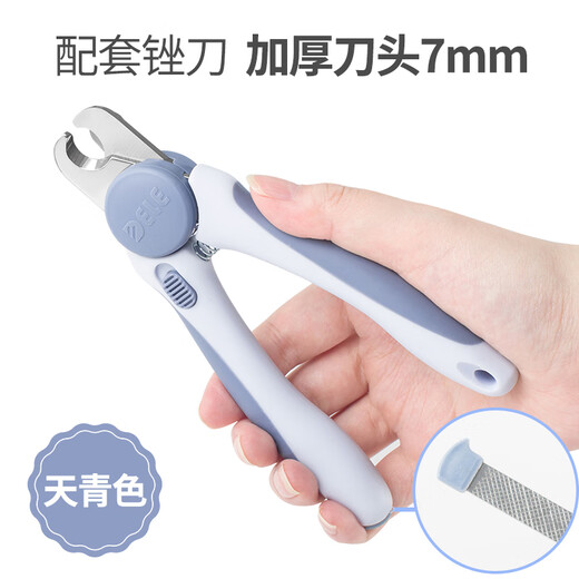 Dele Nail Clippers Cat and Dog Nail Clippers Teddy Golden Retriever Small, Medium and Large Dogs Pet Grooming Tools with File Large Size - Sky Blue