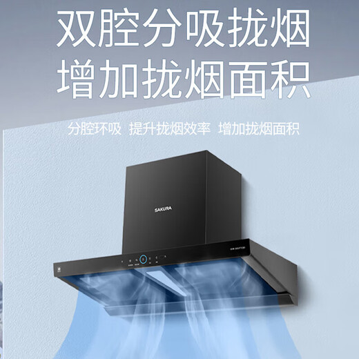 Sakura Range Kapuze Top Saugen Haushalt 900 mm Breitbildrauch 23 großes Luftvolumen Automatische Reinigung großer Saugz Wellen intelligente Steuerung 480pa großer statischer Druck CXW-300-TTC08 TTC08+B9209+007 (13 Liter) Rauchherde Hitze Set Set