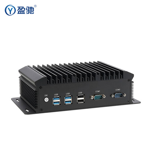Yingchi micro industrial control host dual network port dual serial port embedded mini industrial computer machine vision all-aluminum fanless low power mini PC small desktop computer i3 10110U+8G+250G 232/485