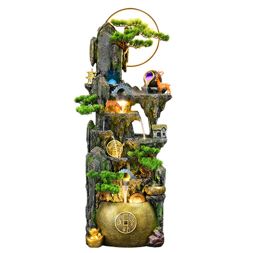 Adornos de la fuente de agua que frota al piso personalizado para la sala de estar y la oficina Decoración de riqueza Feng Shui High Mountain Circulation Waterscape 9926 altura pequeña 106 cm