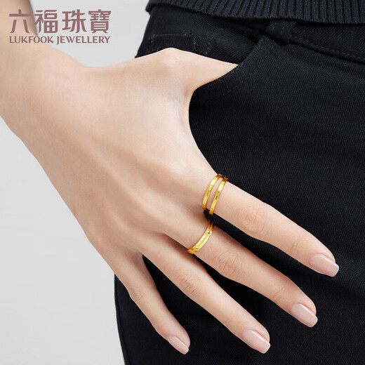 Lukfook Jewelry gold ring personalized car flower solid gold ring price No. 11 - about 1.35 grams