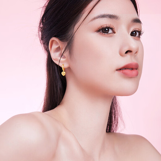 Saturday Fortune (ZLF) 18K gold earrings, colorful sweetheart fashion love earrings, a holiday gift for girlfriend and wife, one pair