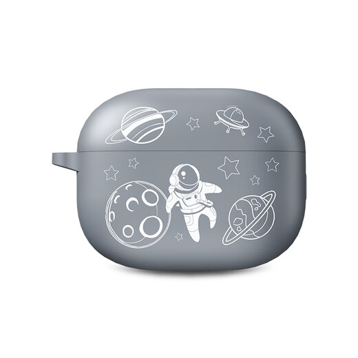 ESCASE适用iQOO TWS2耳机保护套vivo Tws4保护套硅胶亲肤软壳收纳盒包防摔超薄宇航员 高级灰+防丢挂绳