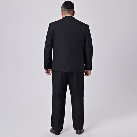 Xichen plus fat plus size suit jacket casual men's loose business suits look slim and large size fat man suit suit suit three-piece set black 4XL (190-210Jin[Jin equals 0.5 kg])
