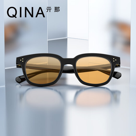 Qina (QINA) glasses Zhao Lusi same retro small frame sunglasses for men and women with high-value sun protection sunglasses QN5010A16