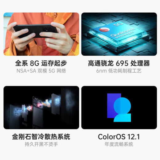 
OPPO K10x Qualcomm Snapdragon 695 64 million triple camera 120Hz high frame screen 67W flash charging 5G photography phone oppok10x Odd Night 12GB+256GB