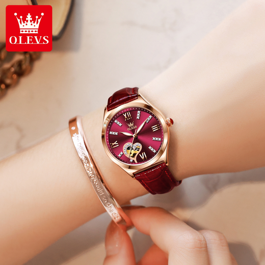 Olevs Swiss Certified Brand Watches für Frauen mechanische Uhren Vollautomatisch einfach