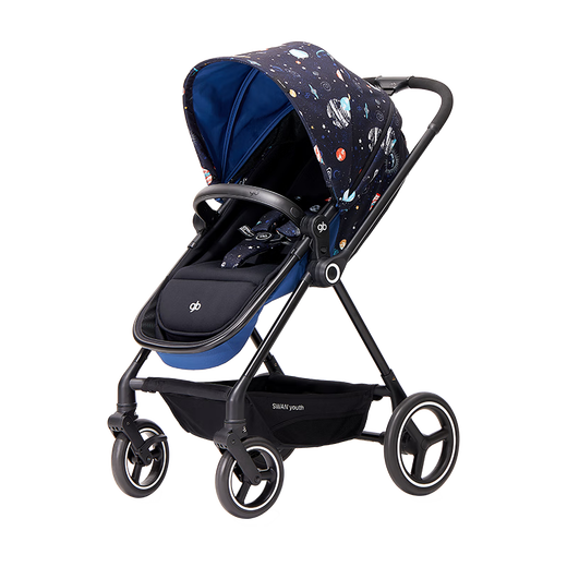 Good Kids (GB) Youth Edition GB828 Two-way lightweight high-landscape stroller can sit and lie down and fold the baby cart Night sea blue