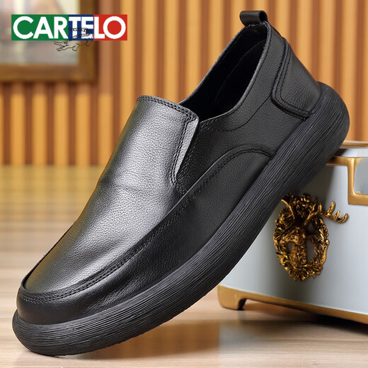 Cartelo casual zapatos de cuero de cuero suave para hombres y otoñales anchos de pie ancho de los pies para hombres zapatos de cuero suave de cuero de cuero