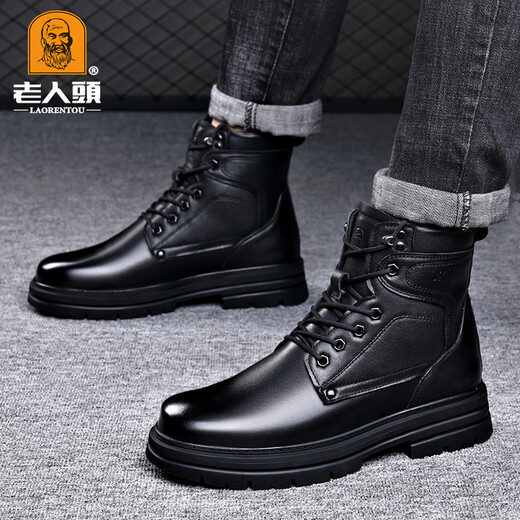 Alte Mannes Zehen (LRT) Herrenschuhe Martin Boots Herren Leder Herren High-Top-Wollstiefel Dick-Soled-hochgroß