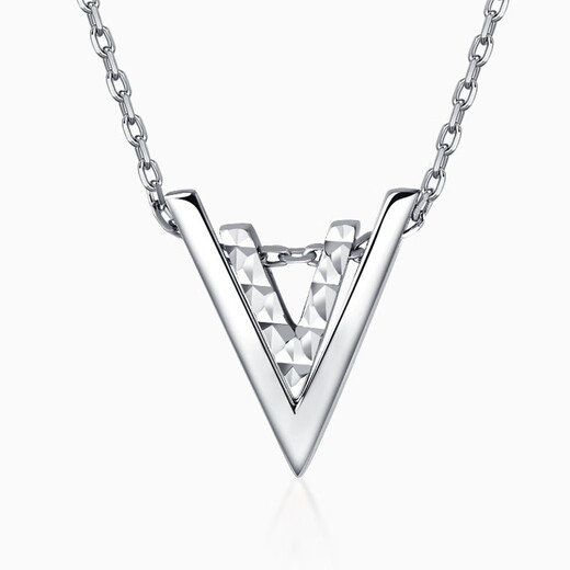 Pt.Charm platinum necklace women's Pt950 platinum necklace women's versatile personality O-shaped chain collarbone V-shaped set necklace Mother's Day spot 3.5-3.6 grams