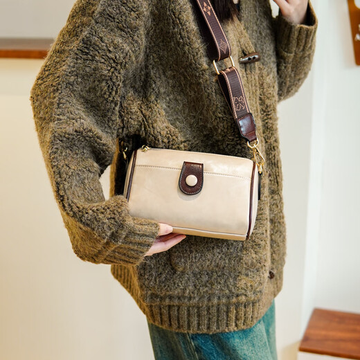 North Bag Textur kleine Tasche Frauen Retro Neue Mode Frauenbeutel lässig Breitband One-Shoulder Crossbody Body Birthday Geschenk für Freundin Beige White