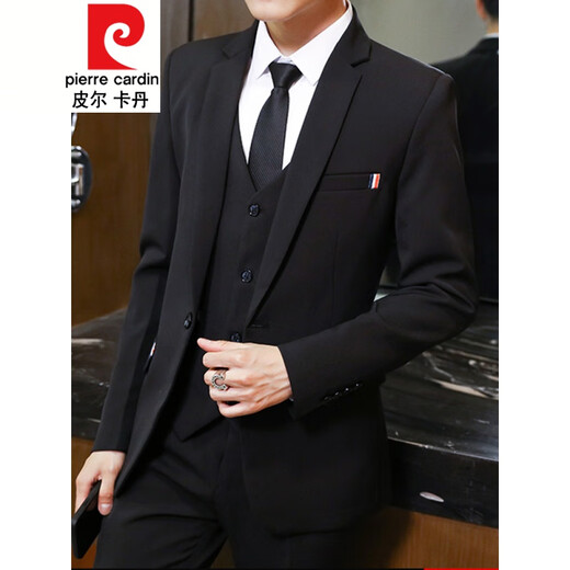 Pierre Cardin six-piece suit for teenagers 12 older children 13 junior high school students 14 boys 16 suits 17 years old host dress 725 navy blue (suit + vest + trousers + shirt + 175/XL