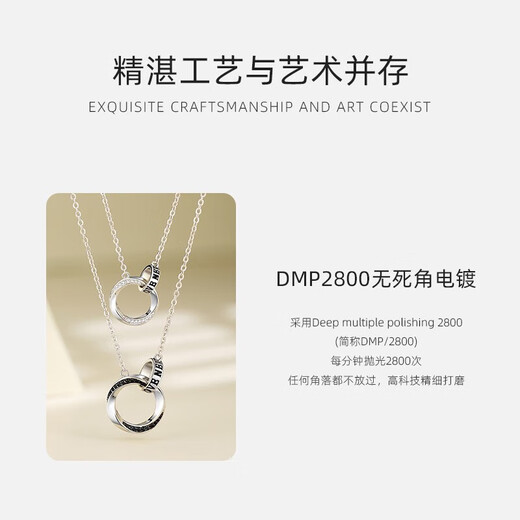 Vana Möbius Strip Silver Couple Necklace Pair of Male and Female Pendants Birthday Gifts for Male and Female Friend Necklace Pair/8 Warehouse Straight Hair