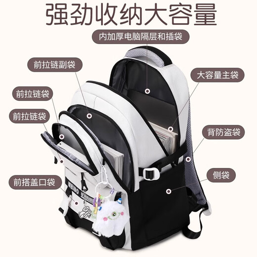 GPHF Japan GP burden reduction and spine protection schoolbag for women with super large capacity new style junior high school students backpack elementary school students backpack 9905 black three-piece set collection add shopping cart baby gift pendant