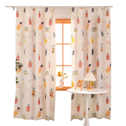 Murannuoer curtains can be installed without punching, rental room partition, simple bedroom blackout cloth, living room small window, diffuse leaf, hanging ring style, ring buckle + tie rope, width 1.0*height 2.25 meters per piece